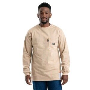 Berne Flame Resistance FR Shirt Men’s Size XL Long Sleeve HRC 2 Work Shirt Beige